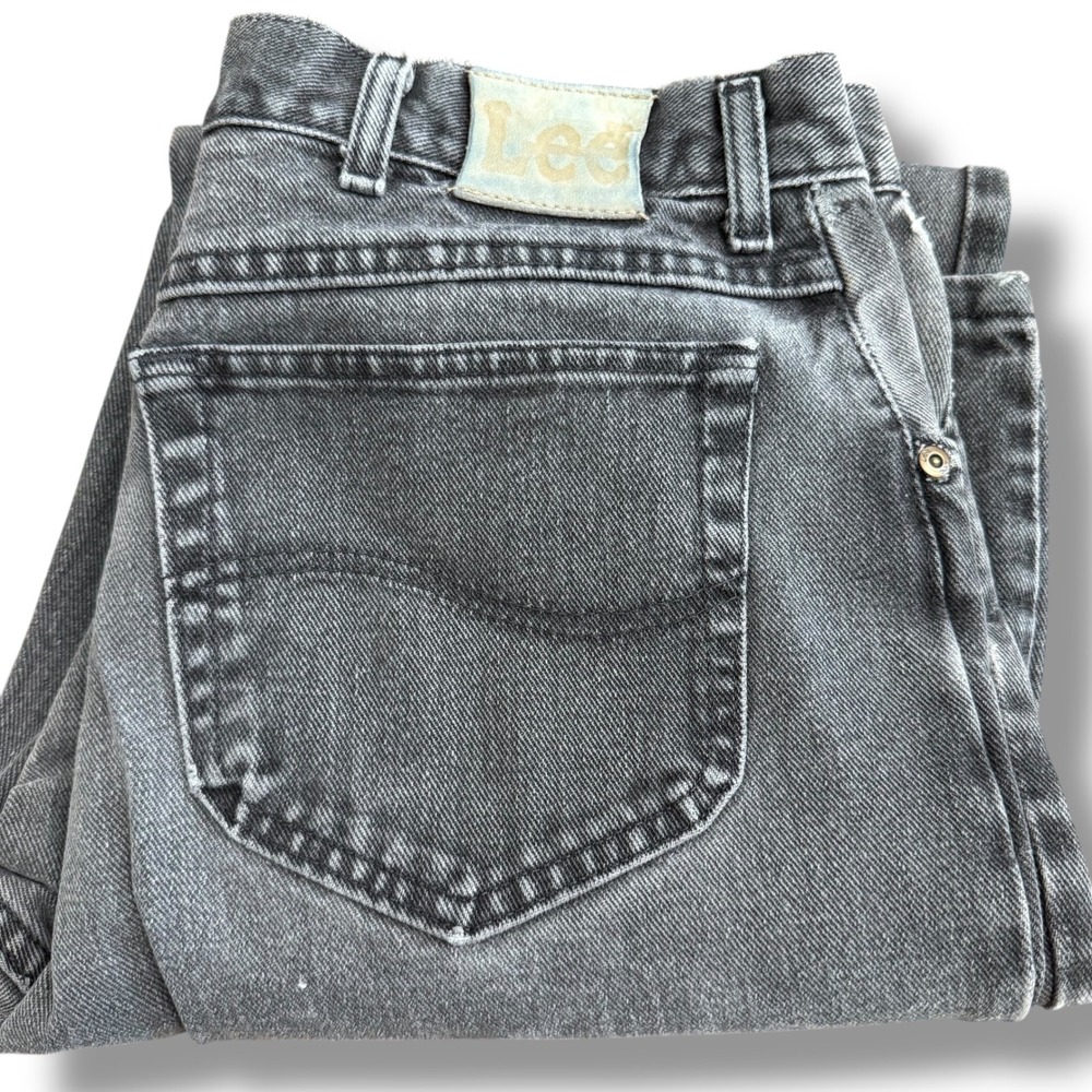 Lee Jeans Men's Relaxed Fit 36x32 Gray Denim‎ Pants Vintage Style Wide Leg